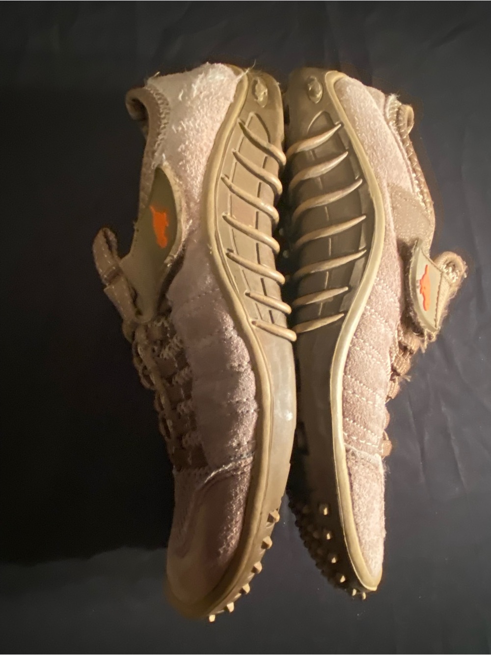 Womens Brown Suede Casual Sneakers